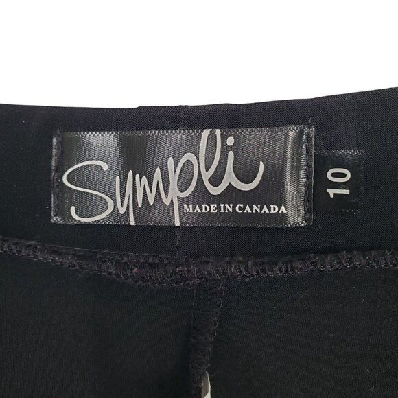 Sympli Women 10 Pants Pull On Straight Stretch Fabric Relaxed Fit Cuffed Pockets - Picture 5 of 11